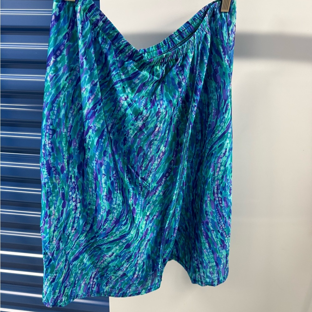 Jantzen Blue and Green Patterned Skirt